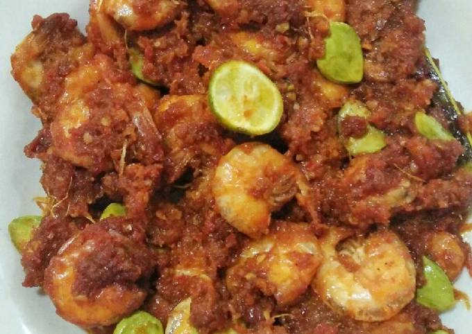 Balado udang pete