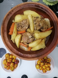 صورة لوصفة طاجين اللحم والخضر 👍👍