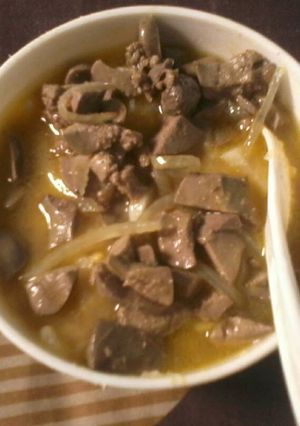 Foto resep MPASI 8m+ Bubur Tim Jagung Tumis Ati Ayam
