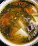 Canh đậu hủ thịt bò