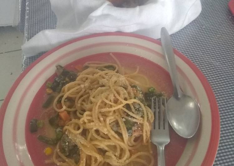 Spaghetti con chile poblano