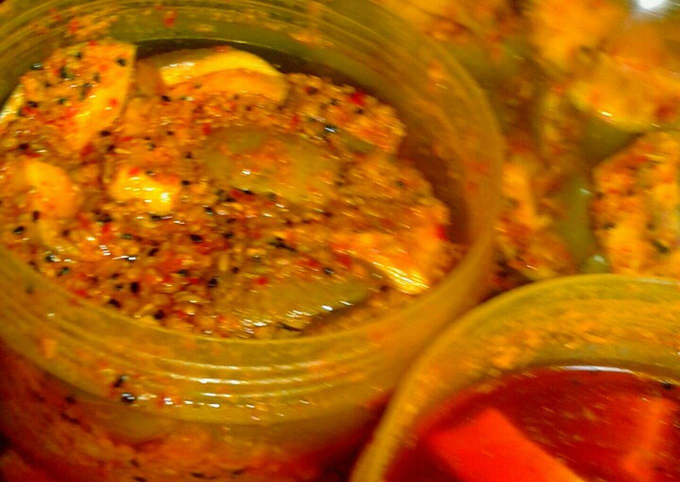 Andhra avakaya (raw mango pickle in andhra style)