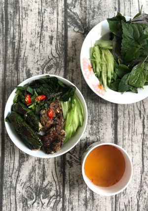 Hình của món Chả lá lốt chay.