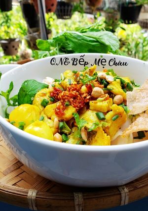 Hình của món Mì Quảng cá lóc.