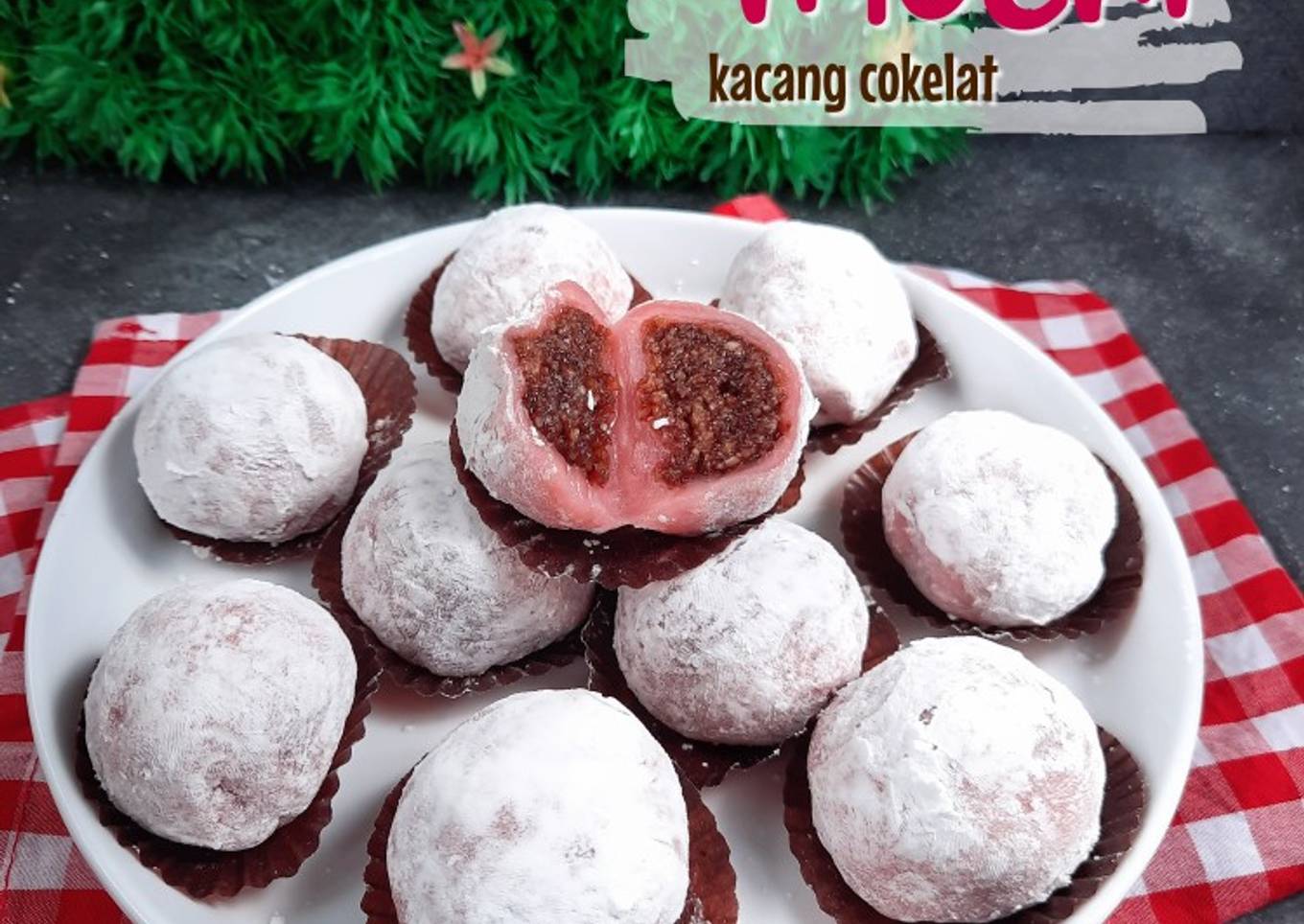 Resep Mochi Isi kacang cokelat