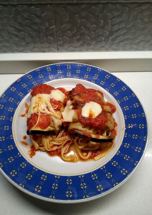 A picture of Eggplant Roll-Ups with Tagliatelle alla Norma.