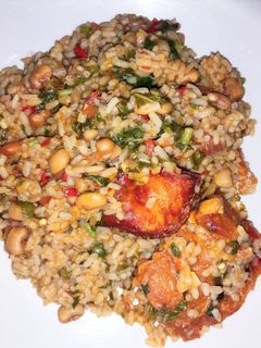 Jallof rice with beans ainihin hoton girkin