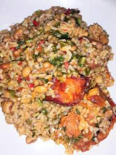 Jallof rice with beans ainihin hoton girkin