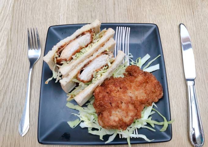Simple Way to Make Any-night-of-the-week Japanese Chicken katsu sandwich