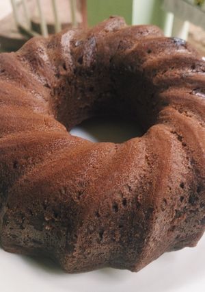 A picture of Chocolate cake with chocolate chips.