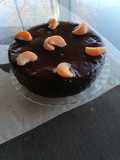 Bizcocho de naranja con cobertura de chocolate