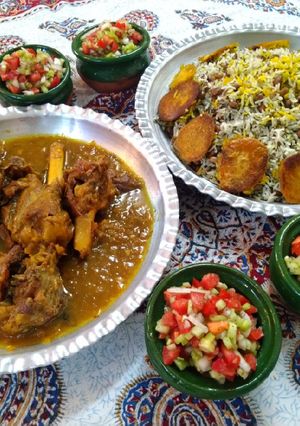 عکسی از دستور پلو شیرازی با ماهیچه