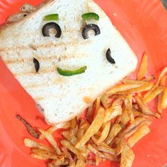 A picture of Chicken fajita sandwiches.