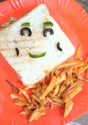 A picture of Chicken fajita sandwiches.