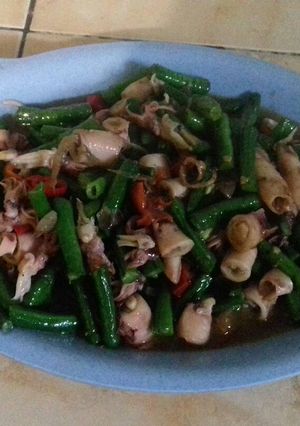 Foto resep Tumis kacang panjang cumi asin