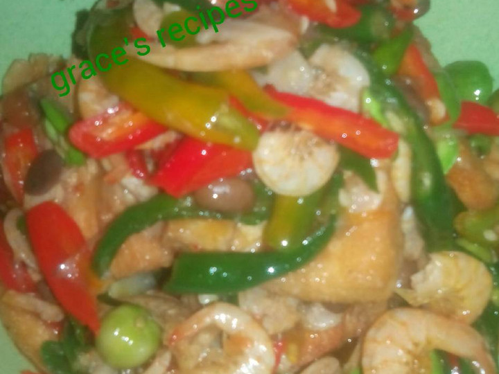 Resep Tauco tahu dan udang kering yang Menggugah Selera