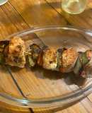 Brochettes de pollo 🍗🧅🫑