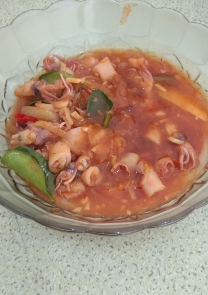 Foto resep Cumi asin saos padang simpel