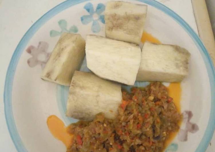 Step-by-Step Guide to Prepare Homemade Yam and garden egg sauce