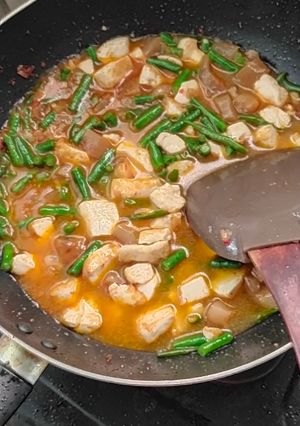 Foto resep Tumis kacang panjang kikil tahu
