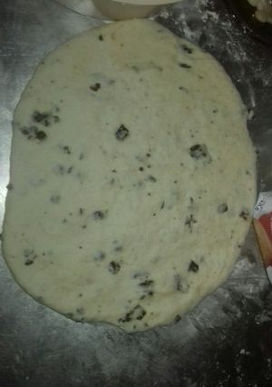 Una foto de Tortilla con chicharrón a la plancha.