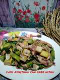 Cumi asin+tahu masak cabe ijo
