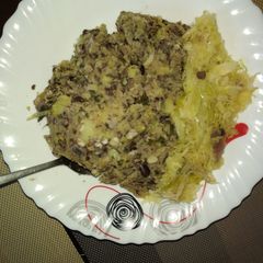 A picture of Mukimo with steamed cabbage#fourweekchallenge.
