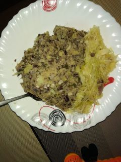 A picture of Mukimo with steamed cabbage#fourweekchallenge.