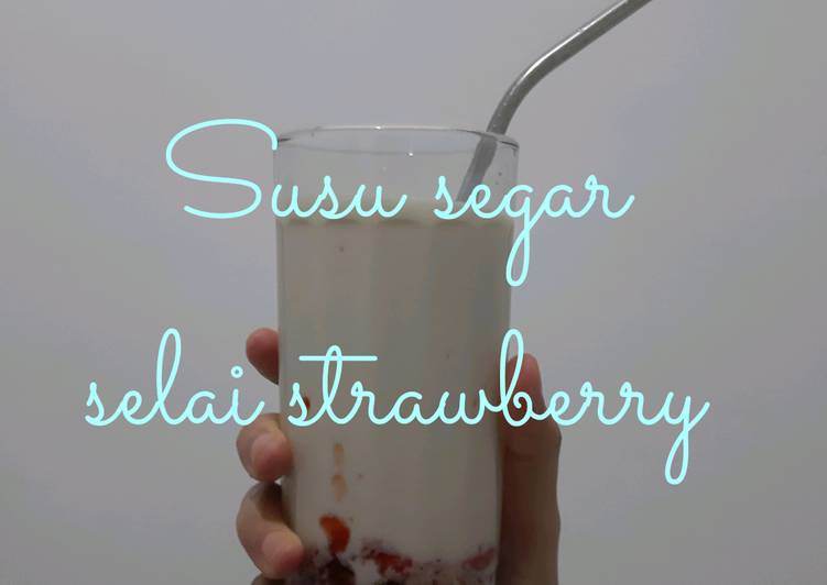 Resep Mudah Susu segar selai strawberry Yummy Mantul