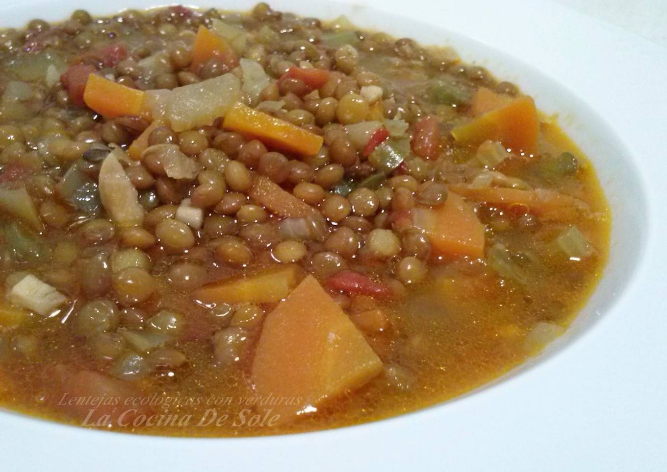 Lentejas ecológicas con verduras