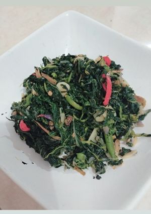 Foto resep Tumis teri daun pepaya (less bitter)