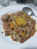 Guiso de arroz y lentejas con chorizo