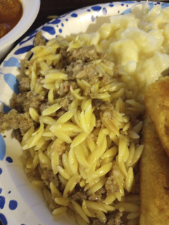 A picture of Orzo and Sausage.