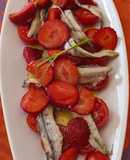 Boquerones, cherrys y fresas