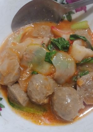 Foto resep Seblak bakso sawi