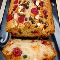 A picture of Eggless Fruit and Nut Cake.