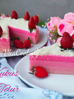 Foto resep BOLU KUKUS PUTIH TELUR (PINK OMBRE)