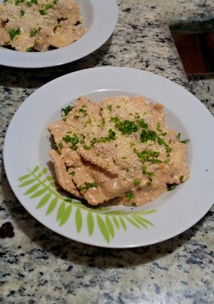 Una foto de Raviolis rellenos de Queso Crema y Champiñones