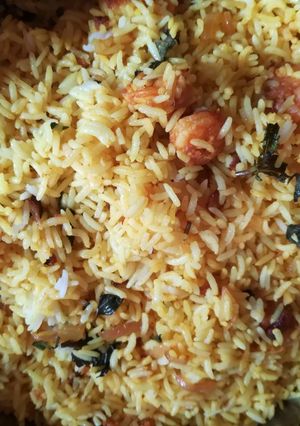 A picture of Prawn fried rice.