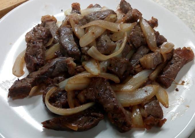 Pan Fry Beef Steak and Onion recipe main photo