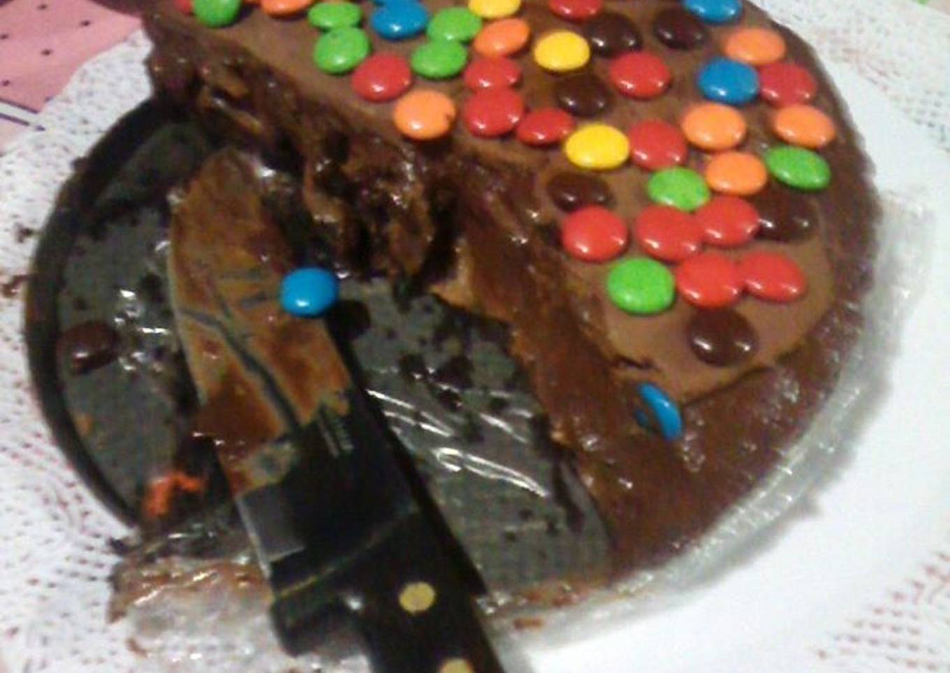 Torta mousse de chocolate, rellena de dulce de leche
