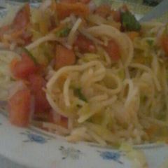 A picture of Spaghetti and Guacamole.