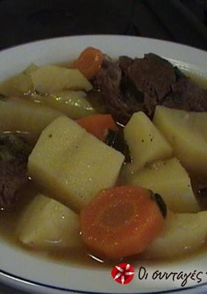 A picture of Beef soup.