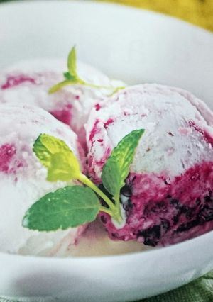 Una foto de Helado de chocolate blanco