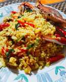 Arroz con pescado y mejillones