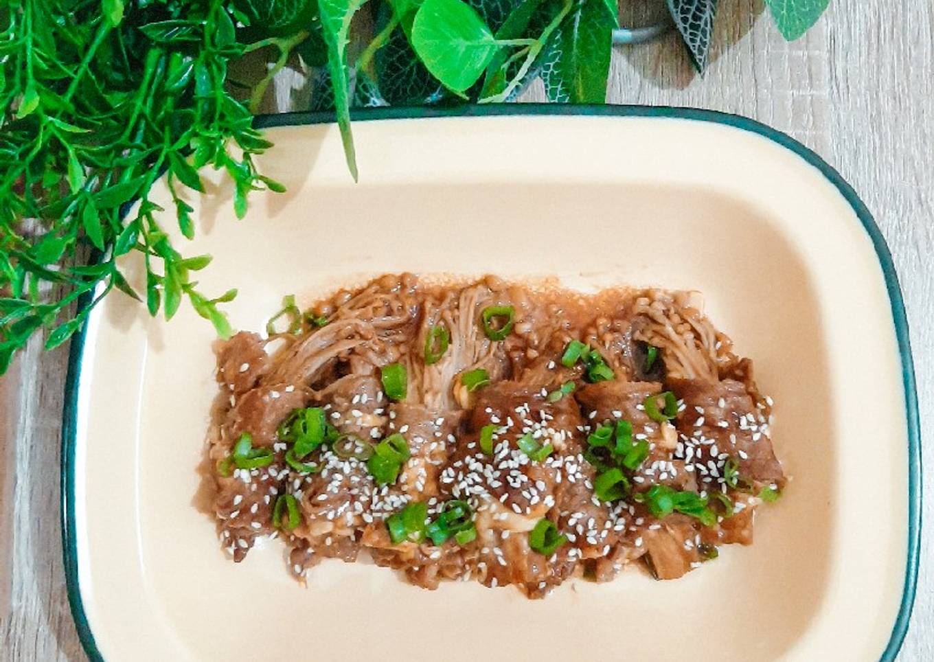 Beef Enoki Roll in Teriyaki Sauce 🍖