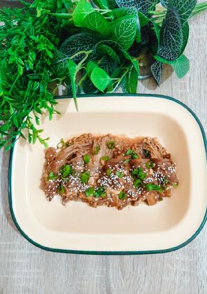 Foto resep Beef Enoki Roll in Teriyaki Sauce 🍖