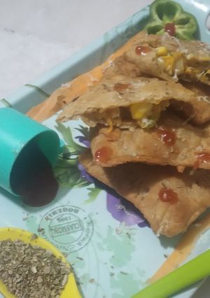A picture of Cheese corn pizza puff.