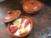 Una foto de flan de fresa