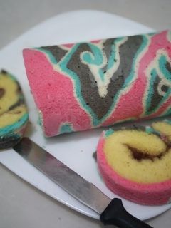 Foto resep Roll cake batik Mega mendung